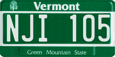 VT license plate NJI105