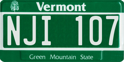 VT license plate NJI107