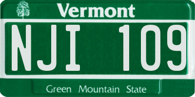 VT license plate NJI109