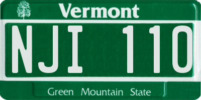VT license plate NJI110