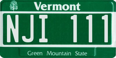VT license plate NJI111