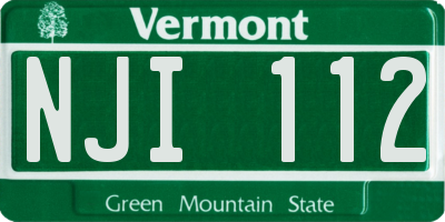 VT license plate NJI112