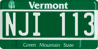 VT license plate NJI113
