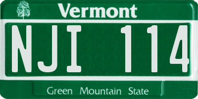 VT license plate NJI114