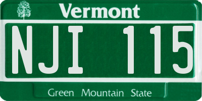 VT license plate NJI115