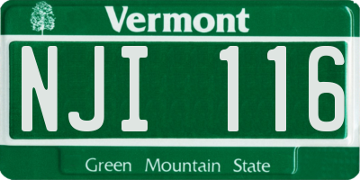 VT license plate NJI116
