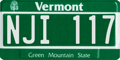 VT license plate NJI117