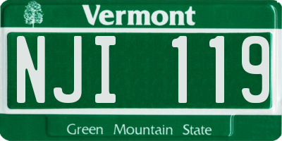 VT license plate NJI119