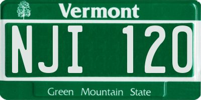 VT license plate NJI120
