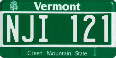 VT license plate NJI121