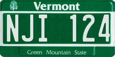 VT license plate NJI124
