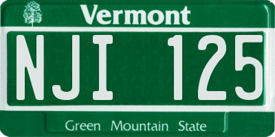 VT license plate NJI125