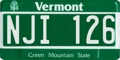 VT license plate NJI126