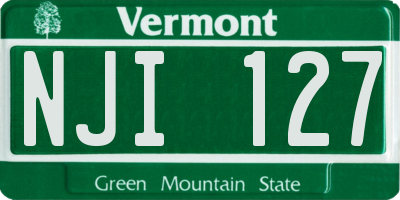 VT license plate NJI127
