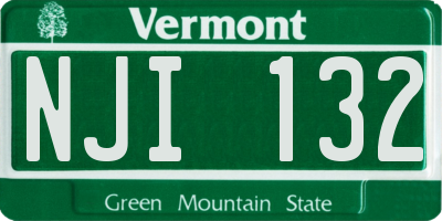 VT license plate NJI132