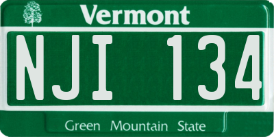 VT license plate NJI134