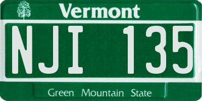 VT license plate NJI135