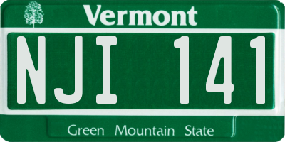 VT license plate NJI141