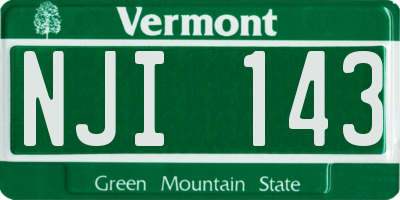 VT license plate NJI143