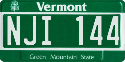 VT license plate NJI144