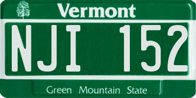 VT license plate NJI152