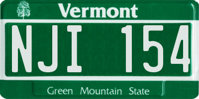 VT license plate NJI154