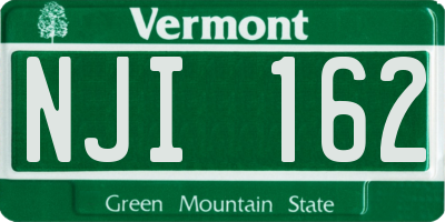 VT license plate NJI162
