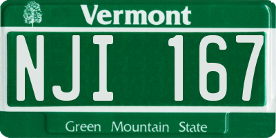 VT license plate NJI167
