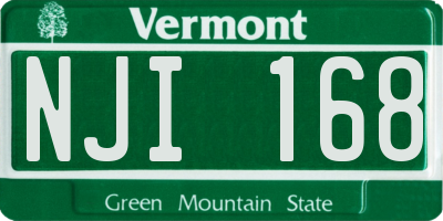 VT license plate NJI168