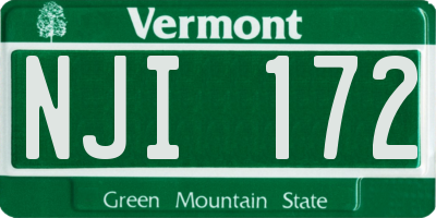 VT license plate NJI172