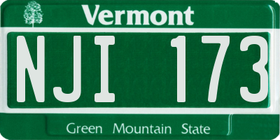 VT license plate NJI173