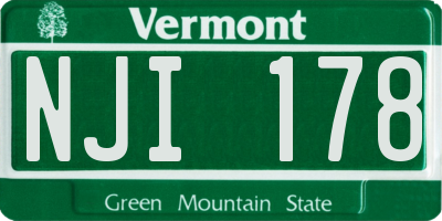 VT license plate NJI178