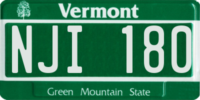 VT license plate NJI180