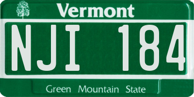 VT license plate NJI184