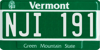 VT license plate NJI191