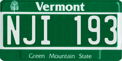 VT license plate NJI193