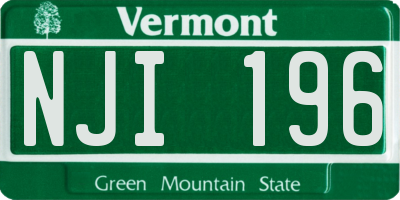 VT license plate NJI196