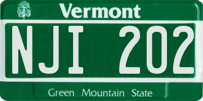 VT license plate NJI202