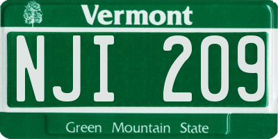 VT license plate NJI209