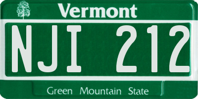 VT license plate NJI212