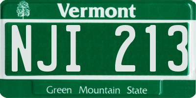 VT license plate NJI213