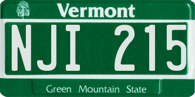 VT license plate NJI215