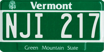 VT license plate NJI217
