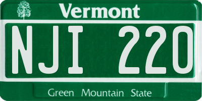 VT license plate NJI220