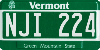 VT license plate NJI224