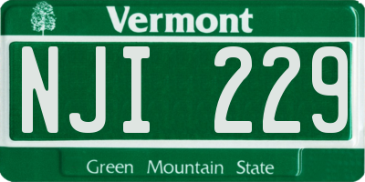 VT license plate NJI229