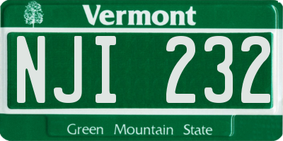 VT license plate NJI232
