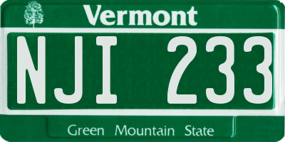 VT license plate NJI233