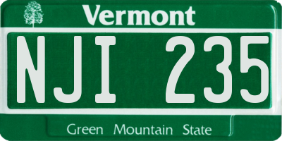 VT license plate NJI235