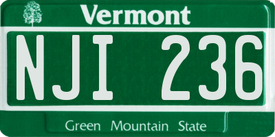 VT license plate NJI236